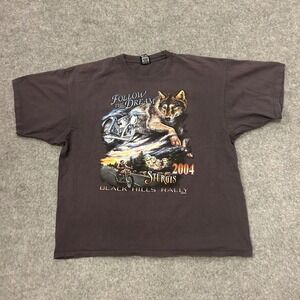 Vintage Y2K Sturgis Black Hills 2004 Ralley Nature Wolf Outdoors T Shirt Adul XL
